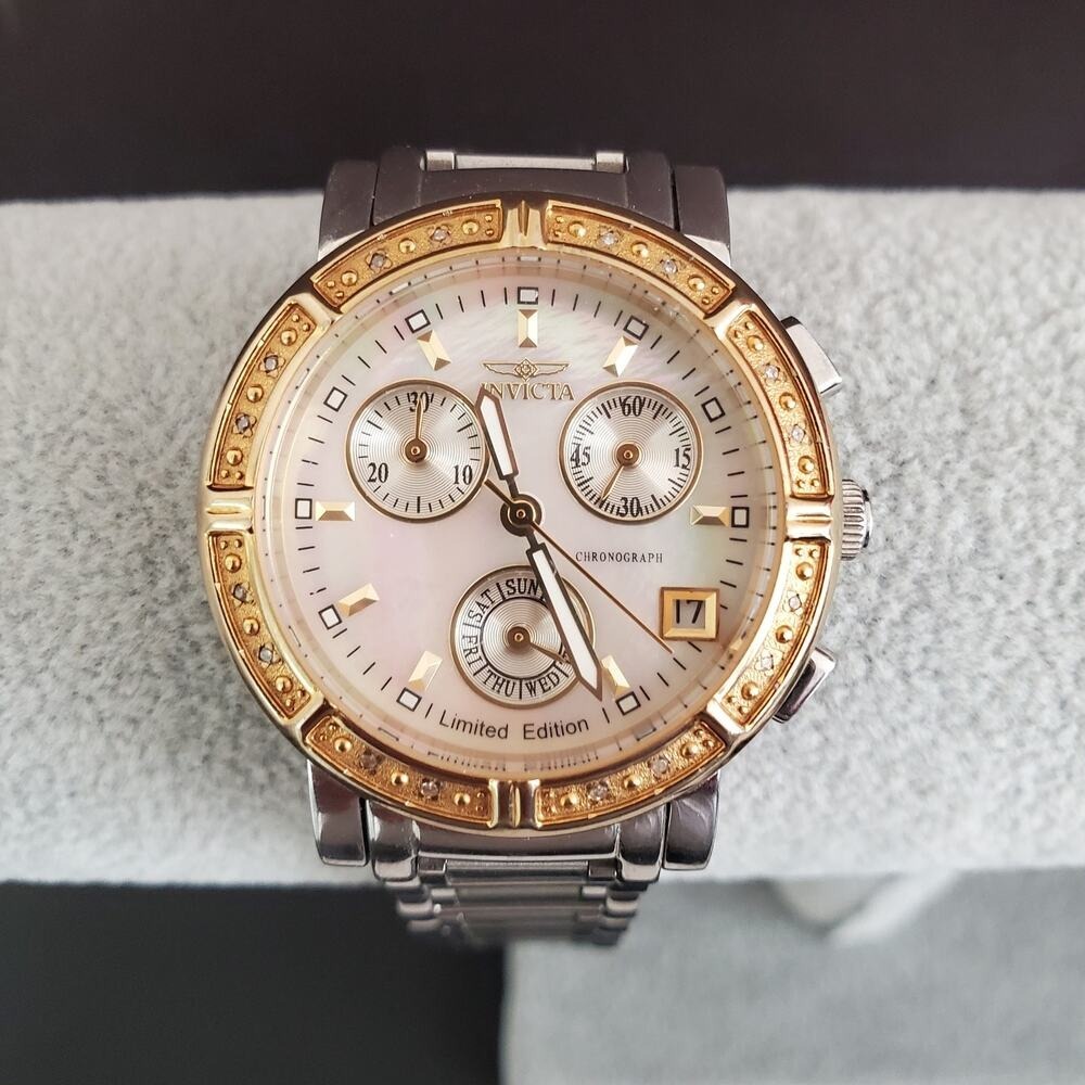 Invicta Womens Wildflower Limited Edition Watch‎ Two-toned Chronograph 33mm EUC